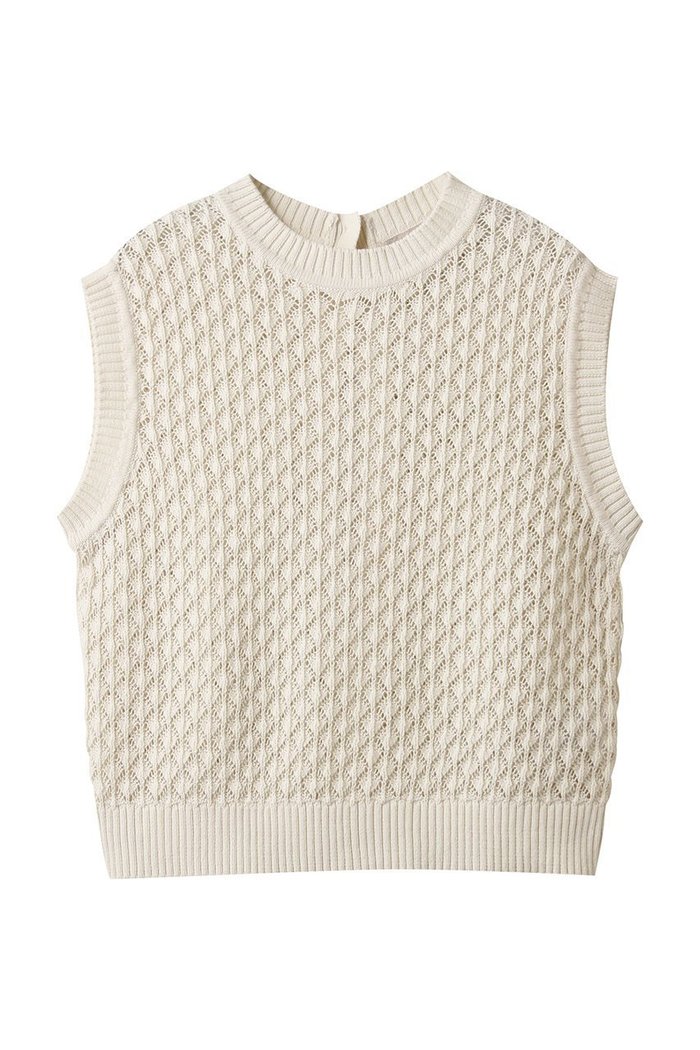 【ミディウミ/MidiUmi】のmesh knit vest ベスト インテリア・キッズ・メンズ・レディースファッション・服の通販 founy(ファニー) https://founy.com/ ファッション Fashion レディースファッション Fashion for Women トップス・カットソー Cut & Sew Tops ニット Knit Tops & Sweaters ベスト&ジレ / 重ね着スタイル Vests & Gilets カジュアルプルオーバー・ニットトップス Pullovers & Knit Tops / Casual Pullovers キャミソール Camisole, Spaghetti Strap Top シアー Sheer, See-Through スリット Slit, Slit Detail フェミニン Feminine, Girly ベスト Vest, Waistcoat 夏 Summer 透かし Cut-Out, Lacework |ID: prp329100004689237 ipo3291000000035948173