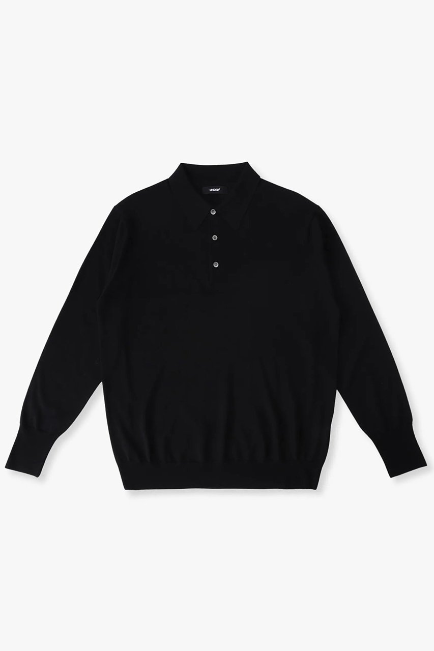 【アンダーアール/UNDER R】の【UNDER R】ハイゲージニットポロ ロングスリーブシャツ インテリア・キッズ・メンズ・レディースファッション・服の通販 founy(ファニー) 　ファッション　Fashion　レディースファッション　Fashion for Women　トップス・カットソー　Cut & Sew Tops　ニット　Knit Tops & Sweaters　シャツ・ブラウス・オフィスカジュアル　Elegant Blouses & Button-Ups　カジュアルプルオーバー・ニットトップス　Pullovers & Knit Tops / Casual Pullovers　ユニセックス　Unisex, Genderless　なめらか　Smooth, Silky Texture　インナー　Innerwear　カットソー　Cut and Sewn Top　クラシカル　Classical, Vintage-Inspired　フィット　Fit, Slim Fit　レギュラー　Regular, Standard Fit　エレガント 上品　Elegant　再入荷　Restock / Back in Stock　black|ID: prp329100004689239 ipo3291000000033866176