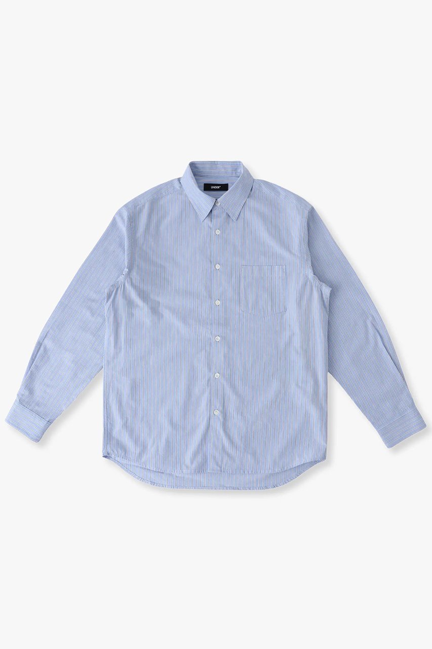 【アンダーアール/UNDER R】の【UNDER R】ランダムストライプ シャツ インテリア・キッズ・メンズ・レディースファッション・服の通販 founy(ファニー) 　ファッション　Fashion　レディースファッション　Fashion for Women　トップス・カットソー　Cut & Sew Tops　シャツ・ブラウス・オフィスカジュアル　Elegant Blouses & Button-Ups　ユニセックス　Unisex, Genderless　ストライプ　Stripe, Striped Pattern　スリーブ　Sleeve, Long Sleeve / Short Sleeve　デニム　Denim, Jeans Material　フィット　Fit, Slim Fit　ランダム　Random, Irregular　ロング　Long, Long-Length　新作・新入荷　New Arrivals / New In　blue|ID: prp329100004689240 ipo3291000000033866181