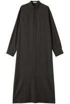【エイトン/ATON】のSILK SUEDE ボタンダウン シャツ ドレス チャコールグレー|ID:prp329100004689271