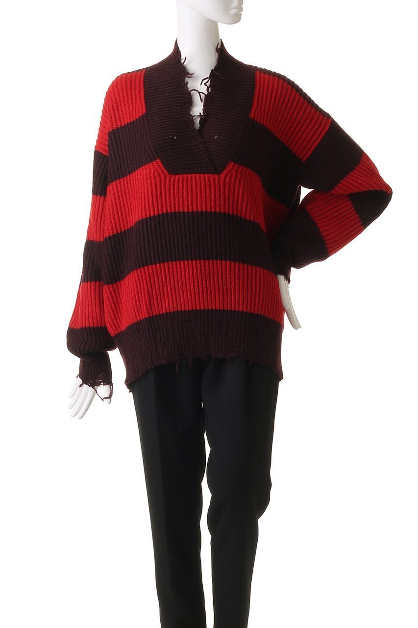 【ステラ マッカートニー/STELLA McCARTNEY】のスポーティストライプVネックジャンパー 人気、トレンドファッション・服の通販 founy(ファニー) 　ファッション　Fashion　レディースファッション　Fashion for Women　トップス・カットソー　Cut & Sew Tops　ニット　Knit Tops & Sweaters　カジュアルプルオーバー・ニットトップス　Pullovers & Knit Tops / Casual Pullovers　Vネックトップス　V-Neck Tops / V-Cut Neckline Shirts　スポーティ　Sporty, Casual Athletic　ダメージ　Distressed, Destroyed　ボーダー　Border, Stripe　ワイド　Wide, Wide Fit　新作・新入荷　New Arrivals / New In　other-2|ID: prp329100004689277 ipo3291000000033866426