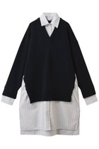 【ステラ マッカートニー/STELLA McCARTNEY】のニット&ファブリックドレス ネイビー|ID: prp329100004689278 ipo3291000000036203934