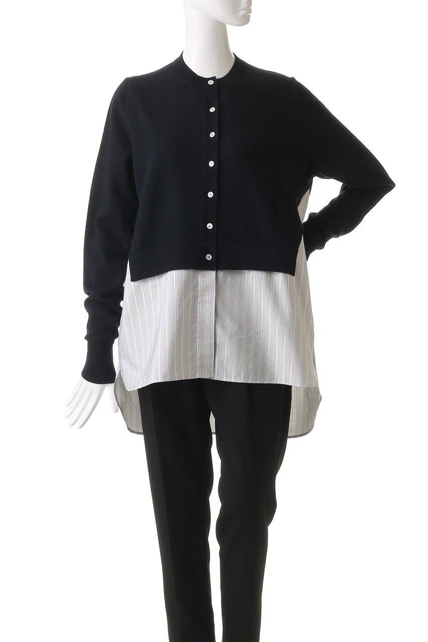 【ステラ マッカートニー/STELLA McCARTNEY】のニット&ファブリックカーディガン 人気、トレンドファッション・服の通販 founy(ファニー) 　ファッション　Fashion　レディースファッション　Fashion for Women　トップス・カットソー　Cut & Sew Tops　ニット　Knit Tops & Sweaters　カーディガン・羽織り　Layered Style Cardigans　カーディガン　Cardigan, Knitwear　ショート　Short, Short Length　シルク　Silk, 100% Silk　ストライプ　Stripe, Striped Pattern　ボトム　Bottoms, Lower Wear　新作・新入荷　New Arrivals / New In　other-2|ID: prp329100004689280 ipo3291000000033866448