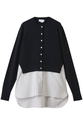 【ステラ マッカートニー/STELLA McCARTNEY】のニット&ファブリックカーディガン 人気、トレンドファッション・服の通販 founy(ファニー) ファッション Fashion レディースファッション Fashion for Women トップス・カットソー Cut & Sew Tops ニット Knit Tops & Sweaters カーディガン・羽織り Layered Style Cardigans カーディガン Cardigan, Knitwear ショート Short, Short Length シルク Silk, 100% Silk ストライプ Stripe, Striped Pattern ボトム Bottoms, Lower Wear |ID:prp329100004689280