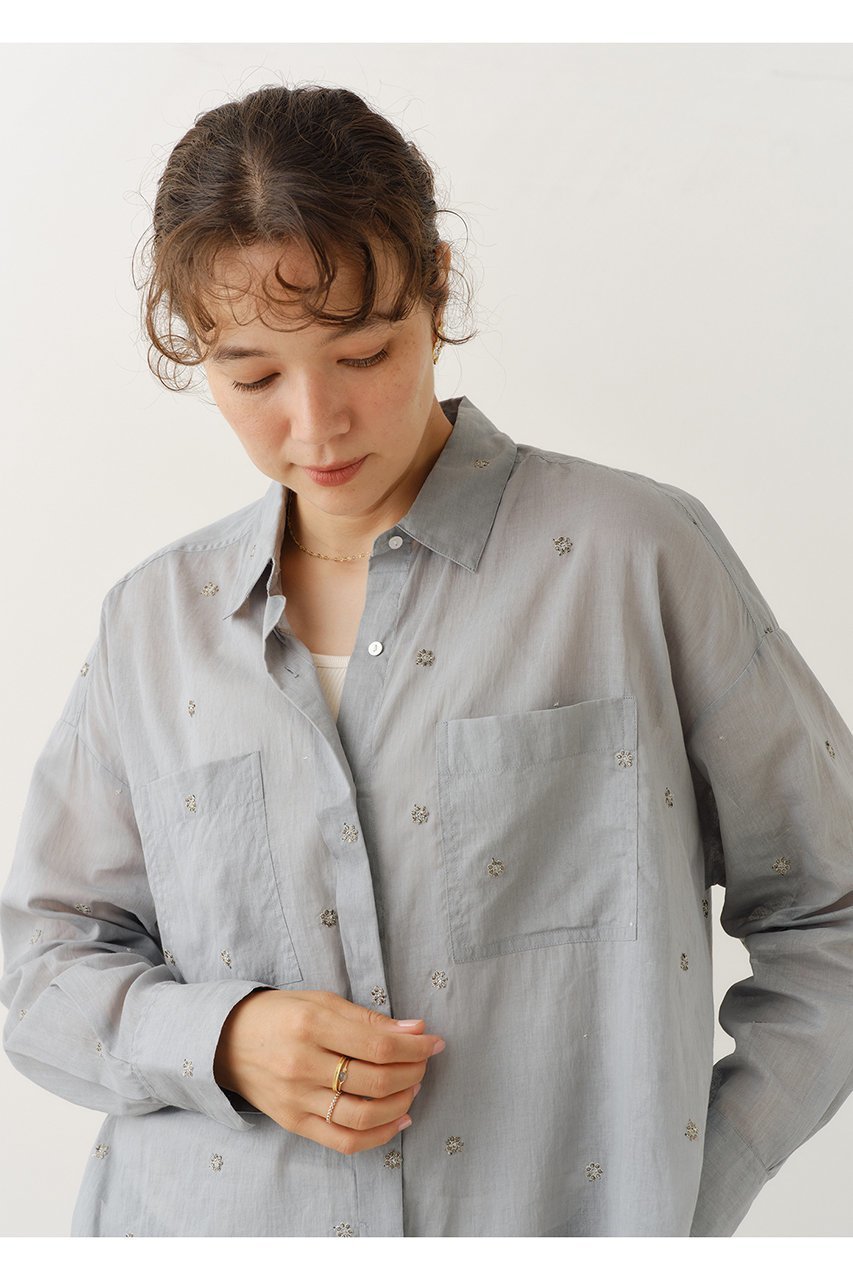 【ヌキテパ/NE QUITTEZ PAS】のCOTTON ORGANZA エンブロイダリー シャツ 人気、トレンドファッション・服の通販 founy(ファニー) 　ファッション　Fashion　レディースファッション　Fashion for Women　トップス・カットソー　Cut & Sew Tops　シャツ・ブラウス・オフィスカジュアル　Elegant Blouses & Button-Ups　エンブロイダリー　Embroidery Design　スリーブ　Sleeve, Long Sleeve / Short Sleeve　ドット　Polka Dot, Dot Pattern　フラワー　Flower, Floral　リゾート　Resort, Vacation Style　ロング　Long, Long-Length　エレガント 上品　Elegant　新作・新入荷　New Arrivals / New In　other-8|ID: prp329100004689283 ipo3291000000033866478