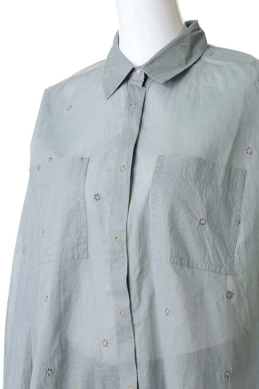 【ヌキテパ/NE QUITTEZ PAS】のCOTTON ORGANZA エンブロイダリー シャツ 人気、トレンドファッション・服の通販 founy(ファニー) 　ファッション　Fashion　レディースファッション　Fashion for Women　トップス・カットソー　Cut & Sew Tops　シャツ・ブラウス・オフィスカジュアル　Elegant Blouses & Button-Ups　エンブロイダリー　Embroidery Design　スリーブ　Sleeve, Long Sleeve / Short Sleeve　ドット　Polka Dot, Dot Pattern　フラワー　Flower, Floral　リゾート　Resort, Vacation Style　ロング　Long, Long-Length　エレガント 上品　Elegant　other-5|ID: prp329100004689283 ipo3291000000035840495