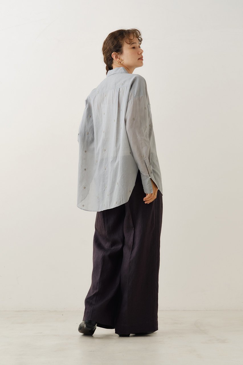 【ヌキテパ/NE QUITTEZ PAS】のCOTTON ORGANZA エンブロイダリー シャツ 人気、トレンドファッション・服の通販 founy(ファニー) 　ファッション　Fashion　レディースファッション　Fashion for Women　トップス・カットソー　Cut & Sew Tops　シャツ・ブラウス・オフィスカジュアル　Elegant Blouses & Button-Ups　エンブロイダリー　Embroidery Design　スリーブ　Sleeve, Long Sleeve / Short Sleeve　ドット　Polka Dot, Dot Pattern　フラワー　Flower, Floral　リゾート　Resort, Vacation Style　ロング　Long, Long-Length　エレガント 上品　Elegant　other-7|ID: prp329100004689283 ipo3291000000035840501
