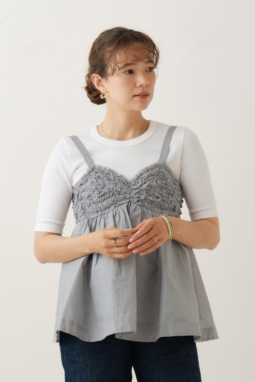 【ヌキテパ/NE QUITTEZ PAS】のCOTTON ORGANZA フリルド キャミ トップ 人気、トレンドファッション・服の通販 founy(ファニー) 　ファッション　Fashion　レディースファッション　Fashion for Women　トップス・カットソー　Cut & Sew Tops　キャミソール&ノースリーブ　Camisoles & Sleeveless Tops　シャツ・ブラウス・オフィスカジュアル　Elegant Blouses & Button-Ups　カットソー　Cut and Sewn Top　キャミ　Camisole, Cami Top　ノースリーブ　Sleeveless, No-Sleeve　フェミニン　Feminine, Girly　新作・新入荷　New Arrivals / New In　other-7|ID: prp329100004689285 ipo3291000000033866491