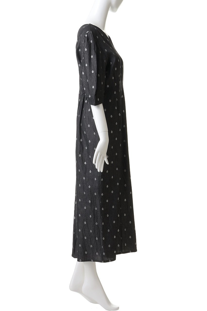 【ヌキテパ/NE QUITTEZ PAS】のDENIM FOIL PRINTハーフ スリーブ ドレス 人気、トレンドファッション・服の通販 founy(ファニー) 　ファッション　Fashion　レディースファッション　Fashion for Women　ワンピース　Dresses　フォーマル・パーティードレス・結婚式用ドレス　Elegant & Casual Dresses　チュニック　Tunic Tops & Dresses　シャンブレー　Chambray, Denim-Like Fabric　シルバー　Silver, Metallic Silver　スリーブ　Sleeve, Long Sleeve / Short Sleeve　チュニック　Tunic, Long Top　デコルテ　Décolleté, Neckline　デニム　Denim, Jeans Material　ドレス　Dress, One-Piece　ハーフ　Half, Half-Length　プリント　Print, Printed Pattern　ロング　Long, Long-Length　エレガント 上品　Elegant　新作・新入荷　New Arrivals / New In　other-3|ID: prp329100004689287 ipo3291000000033866495