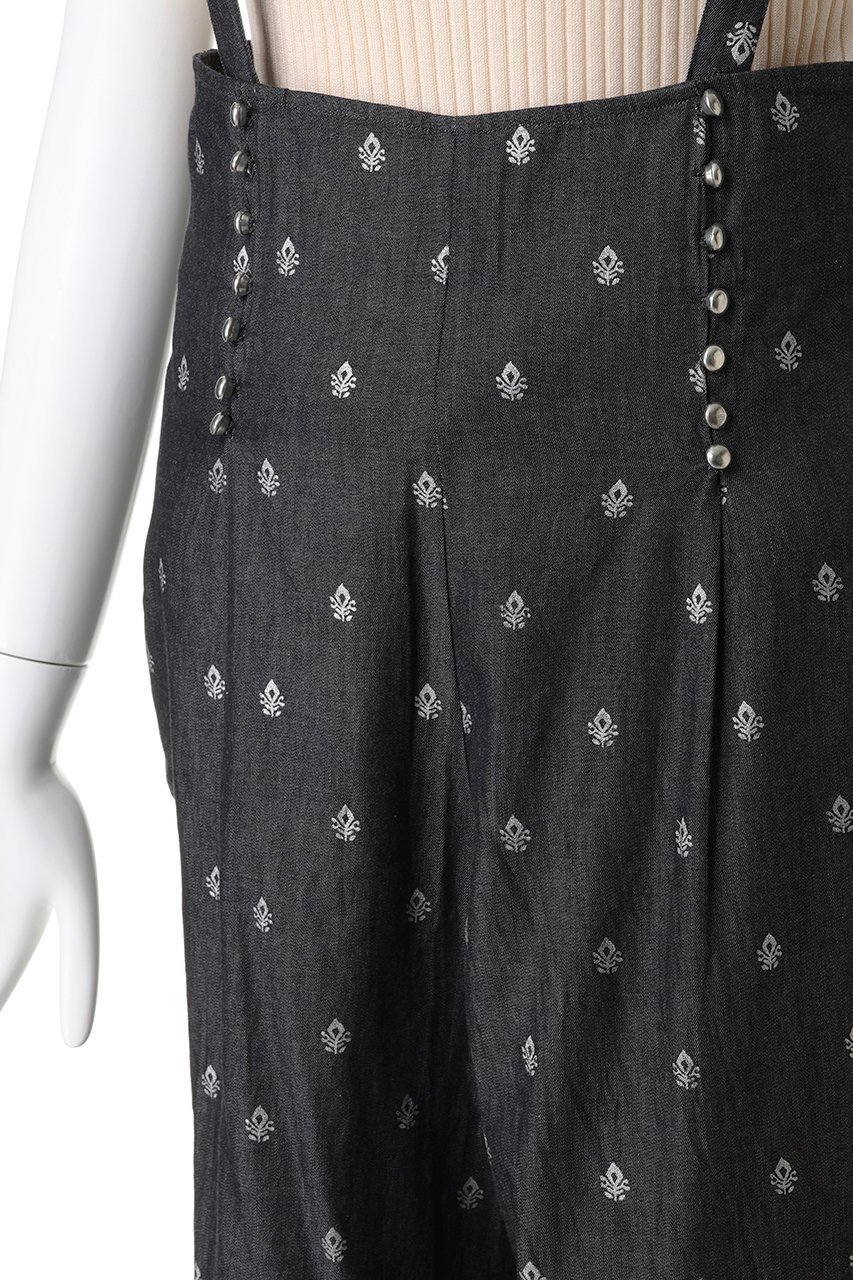 【ヌキテパ/NE QUITTEZ PAS】のDENIM FOIL PRINT ボタン パンツ 人気、トレンドファッション・服の通販 founy(ファニー) 　ファッション　Fashion　レディースファッション　Fashion for Women　パンツ　Pants & Trousers　おすすめ　Recommended / Our Picks　カットソー　Cut and Sewn Top　サスペンダー　Suspenders, Braces　シャンブレー　Chambray, Denim-Like Fabric　シルバー　Silver, Metallic Silver　シンプル　Simple, Minimal　デニム　Denim, Jeans Material　プリント　Print, Printed Pattern　メタル　Metal, Metal Parts　other-5|ID: prp329100004689289 ipo3291000000036203998