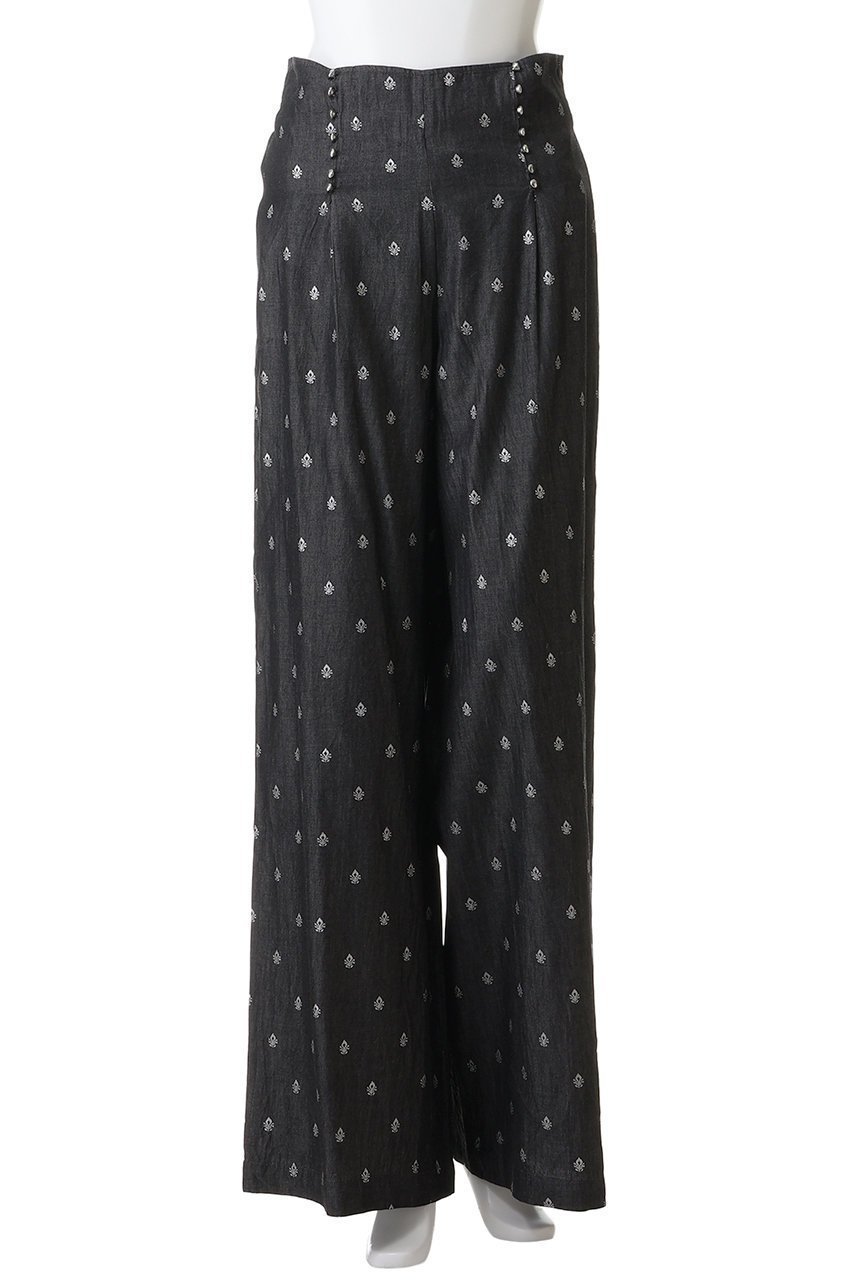 【ヌキテパ/NE QUITTEZ PAS】のDENIM FOIL PRINT ボタン パンツ 人気、トレンドファッション・服の通販 founy(ファニー) 　ファッション　Fashion　レディースファッション　Fashion for Women　パンツ　Pants & Trousers　おすすめ　Recommended / Our Picks　カットソー　Cut and Sewn Top　サスペンダー　Suspenders, Braces　シャンブレー　Chambray, Denim-Like Fabric　シルバー　Silver, Metallic Silver　シンプル　Simple, Minimal　デニム　Denim, Jeans Material　プリント　Print, Printed Pattern　メタル　Metal, Metal Parts　other-6|ID: prp329100004689289 ipo3291000000036203999