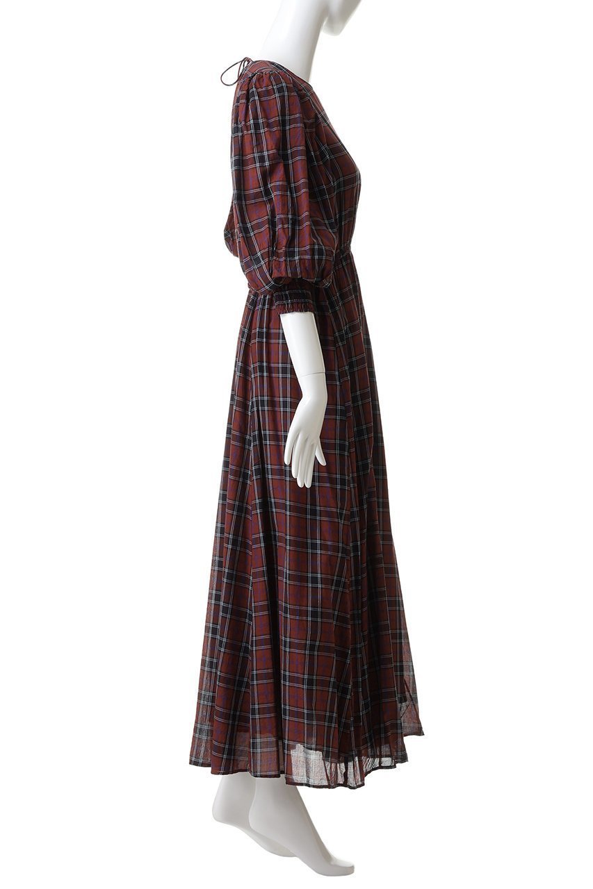 【ヌキテパ/NE QUITTEZ PAS】のCOTTON VOILE チェック ボリューム スリーブ ドレス 人気、トレンドファッション・服の通販 founy(ファニー) 　ファッション　Fashion　レディースファッション　Fashion for Women　ワンピース　Dresses　フォーマル・パーティードレス・結婚式用ドレス　Elegant & Casual Dresses　チュニック　Tunic Tops & Dresses　クラシカル　Classical, Vintage-Inspired　クラシック　Classic, Timeless Style　スリーブ　Sleeve, Long Sleeve / Short Sleeve　チェック　Check, Plaid, Tartan　チュニック　Tunic, Long Top　ドレス　Dress, One-Piece　ロング　Long, Long-Length　新作・新入荷　New Arrivals / New In　other-3|ID: prp329100004689292 ipo3291000000033866526
