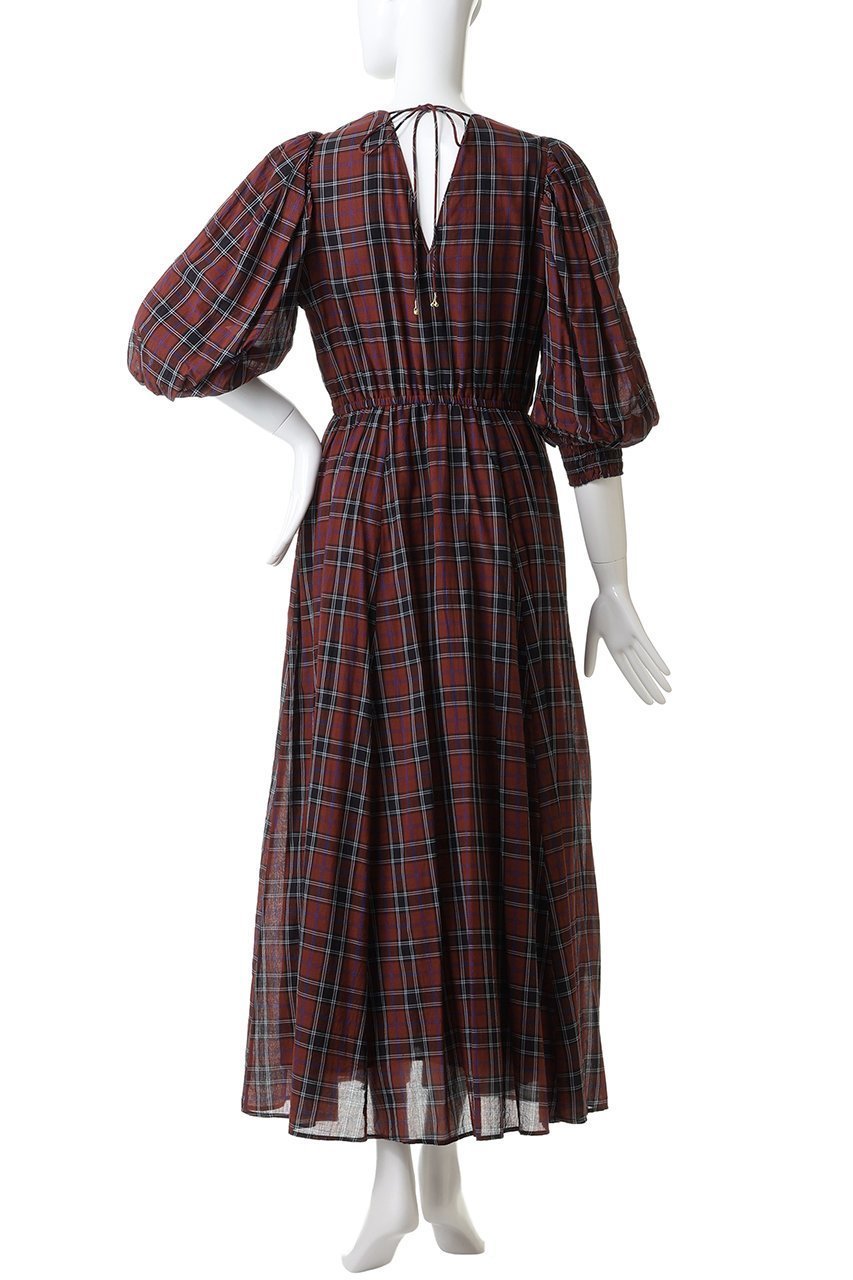 【ヌキテパ/NE QUITTEZ PAS】のCOTTON VOILE チェック ボリューム スリーブ ドレス 人気、トレンドファッション・服の通販 founy(ファニー) 　ファッション　Fashion　レディースファッション　Fashion for Women　ワンピース　Dresses　フォーマル・パーティードレス・結婚式用ドレス　Elegant & Casual Dresses　チュニック　Tunic Tops & Dresses　クラシカル　Classical, Vintage-Inspired　クラシック　Classic, Timeless Style　スリーブ　Sleeve, Long Sleeve / Short Sleeve　チェック　Check, Plaid, Tartan　チュニック　Tunic, Long Top　ドレス　Dress, One-Piece　ロング　Long, Long-Length　新作・新入荷　New Arrivals / New In　other-4|ID: prp329100004689292 ipo3291000000033866528