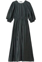 【ヌキテパ/NE QUITTEZ PAS】のCOTTON VOILE チェック ボリューム スリーブ ドレス グリーン|ID: prp329100004689292 ipo3291000000036204009