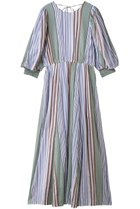 【ヌキテパ/NE QUITTEZ PAS】のCOTTON VOILE ストライプ ボリューム スリーブ ドレス グリーン|ID:prp329100004689295