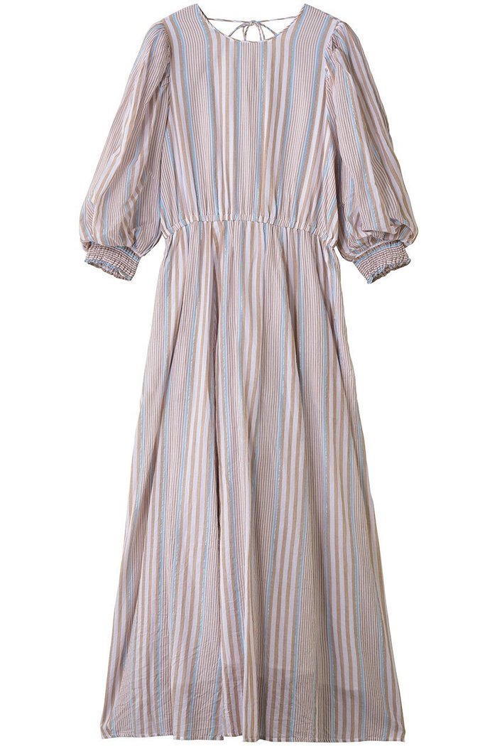 【ヌキテパ/NE QUITTEZ PAS】のCOTTON VOILE ストライプ ボリューム スリーブ ドレス インテリア・キッズ・メンズ・レディースファッション・服の通販 founy(ファニー) https://founy.com/ ファッション Fashion レディースファッション Fashion for Women ワンピース Dresses フォーマル・パーティードレス・結婚式用ドレス Elegant & Casual Dresses チュニック Tunic Tops & Dresses シャーリング Shirring, Ruched ストライプ Stripe, Striped Pattern スリーブ Sleeve, Long Sleeve / Short Sleeve チュニック Tunic, Long Top ドレス Dress, One-Piece バルーン Balloon, Balloon Silhouette フレア Flare, Flared ミックス Mix, Mixed Style ロング Long, Long-Length |ID: prp329100004689295 ipo3291000000036204033