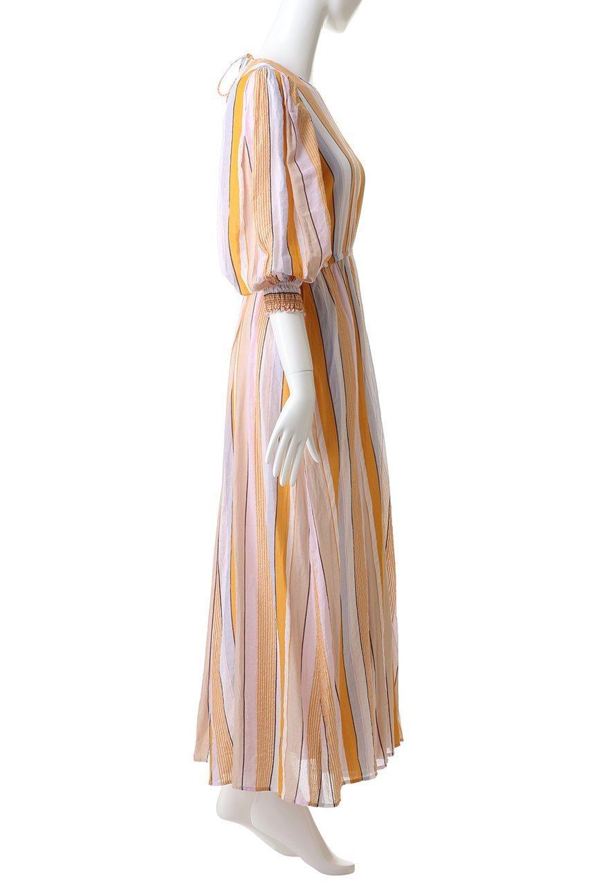 【ヌキテパ/NE QUITTEZ PAS】のCOTTON VOILE ストライプ ボリューム スリーブ ドレス 人気、トレンドファッション・服の通販 founy(ファニー) 　ファッション　Fashion　レディースファッション　Fashion for Women　ワンピース　Dresses　フォーマル・パーティードレス・結婚式用ドレス　Elegant & Casual Dresses　チュニック　Tunic Tops & Dresses　シャーリング　Shirring, Ruched　ストライプ　Stripe, Striped Pattern　スリーブ　Sleeve, Long Sleeve / Short Sleeve　チュニック　Tunic, Long Top　ドレス　Dress, One-Piece　バルーン　Balloon, Balloon Silhouette　フレア　Flare, Flared　ミックス　Mix, Mixed Style　ロング　Long, Long-Length　other-3|ID: prp329100004689295 ipo3291000000036204038
