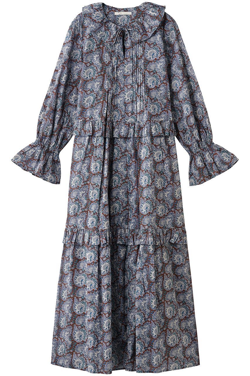 【ヌキテパ/NE QUITTEZ PAS】のCOTTON ORGANZA ペイズリー ダンス フリル ドレス インテリア・キッズ・メンズ・レディースファッション・服の通販 founy(ファニー) 　ファッション　Fashion　レディースファッション　Fashion for Women　ワンピース　Dresses　フォーマル・パーティードレス・結婚式用ドレス　Elegant & Casual Dresses　チュニック　Tunic Tops & Dresses　チュニック　Tunic, Long Top　ドレス　Dress, One-Piece　フリル　Frill, Ruffle　ペイズリー　Paisley, Ethnic Pattern　リゾート　Resort, Vacation Style　ロング　Long, Long-Length　新作・新入荷　New Arrivals / New In　ブルー|ID: prp329100004689296 ipo3291000000033866562
