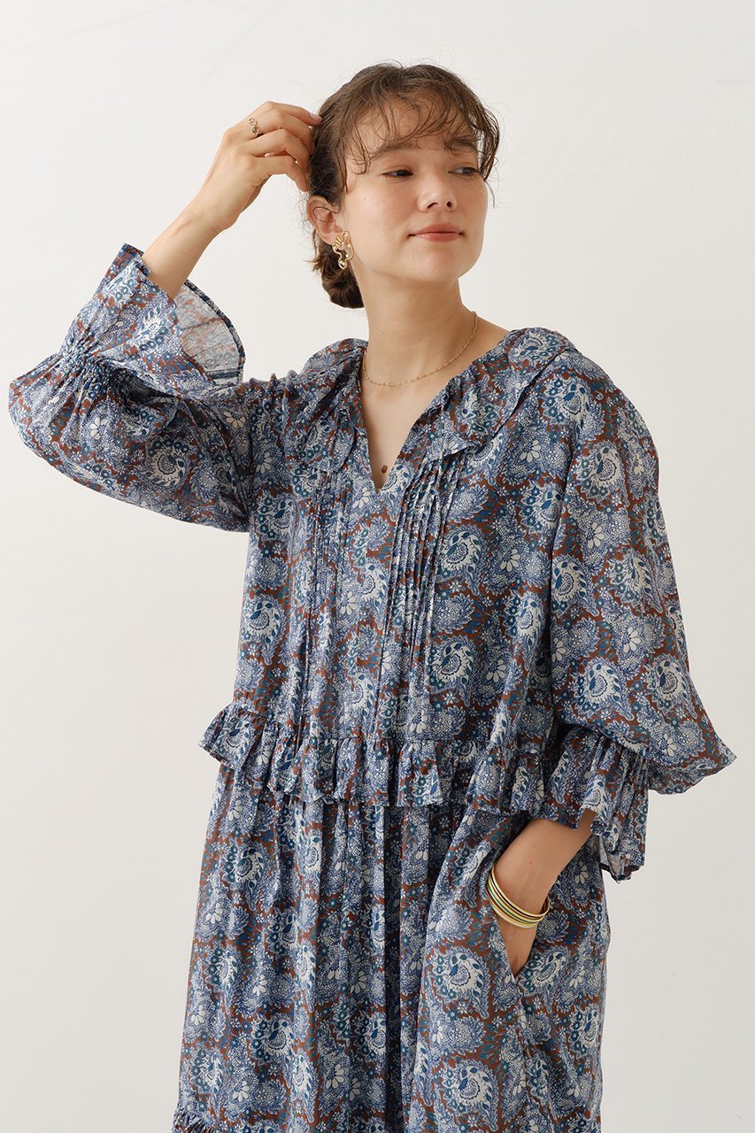 【ヌキテパ/NE QUITTEZ PAS】のCOTTON ORGANZA ペイズリー ダンス フリル ドレス 人気、トレンドファッション・服の通販 founy(ファニー) 　ファッション　Fashion　レディースファッション　Fashion for Women　ワンピース　Dresses　フォーマル・パーティードレス・結婚式用ドレス　Elegant & Casual Dresses　チュニック　Tunic Tops & Dresses　チュニック　Tunic, Long Top　ドレス　Dress, One-Piece　フリル　Frill, Ruffle　ペイズリー　Paisley, Ethnic Pattern　リゾート　Resort, Vacation Style　ロング　Long, Long-Length　新作・新入荷　New Arrivals / New In　other-6|ID: prp329100004689296 ipo3291000000033866569