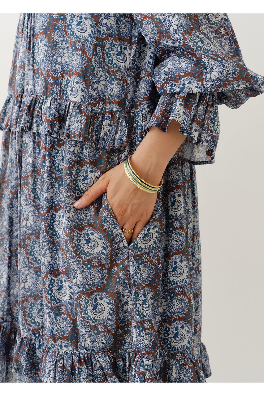 【ヌキテパ/NE QUITTEZ PAS】のCOTTON ORGANZA ペイズリー ダンス フリル ドレス 人気、トレンドファッション・服の通販 founy(ファニー) 　ファッション　Fashion　レディースファッション　Fashion for Women　ワンピース　Dresses　フォーマル・パーティードレス・結婚式用ドレス　Elegant & Casual Dresses　チュニック　Tunic Tops & Dresses　チュニック　Tunic, Long Top　ドレス　Dress, One-Piece　フリル　Frill, Ruffle　ペイズリー　Paisley, Ethnic Pattern　リゾート　Resort, Vacation Style　ロング　Long, Long-Length　新作・新入荷　New Arrivals / New In　other-7|ID: prp329100004689296 ipo3291000000033866570