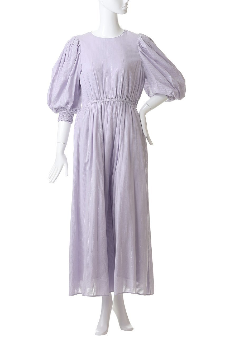 【ヌキテパ/NE QUITTEZ PAS】のCOTTON LUREX ストライプ ボリューム スリーブ ドレス 人気、トレンドファッション・服の通販 founy(ファニー) 　ファッション　Fashion　レディースファッション　Fashion for Women　ワンピース　Dresses　フォーマル・パーティードレス・結婚式用ドレス　Elegant & Casual Dresses　チュニック　Tunic Tops & Dresses　ストライプ　Stripe, Striped Pattern　スリーブ　Sleeve, Long Sleeve / Short Sleeve　チュニック　Tunic, Long Top　ドレス　Dress, One-Piece　フェミニン　Feminine, Girly　リボン　Ribbon, Bow　ロング　Long, Long-Length　エレガント 上品　Elegant　新作・新入荷　New Arrivals / New In　other-2|ID: prp329100004689297 ipo3291000000033866580