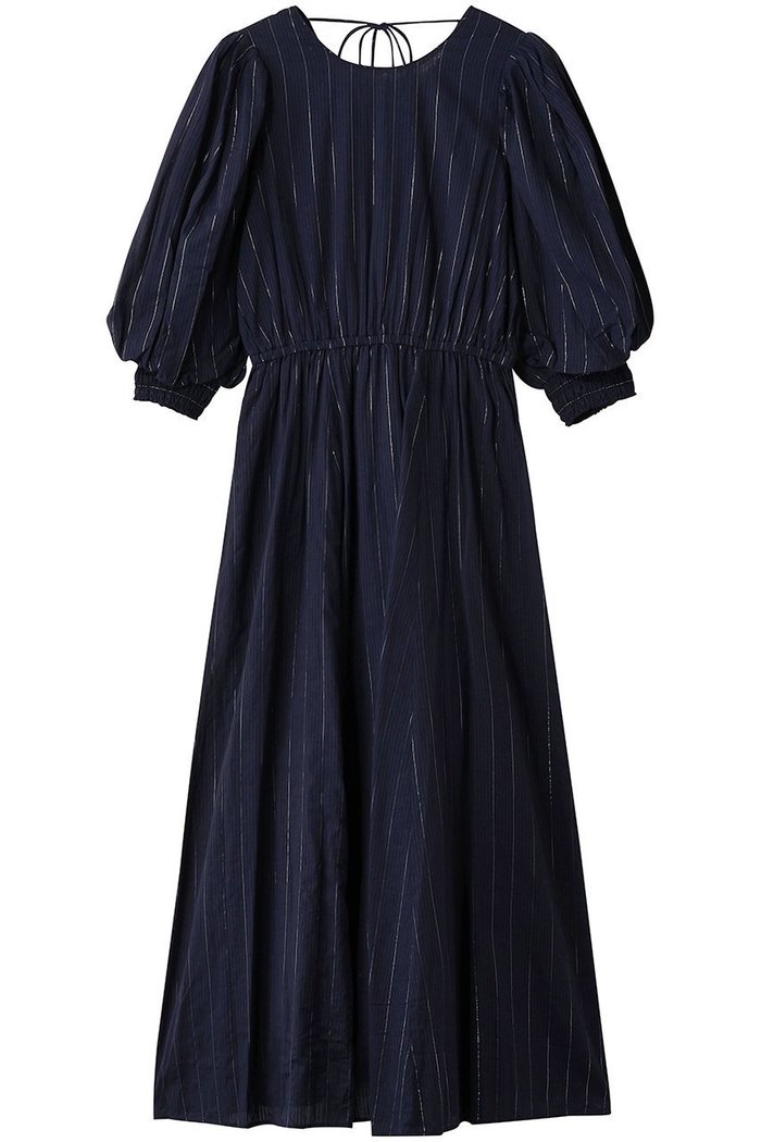 【ヌキテパ/NE QUITTEZ PAS】のCOTTON LUREX ストライプ ボリューム スリーブ ドレス インテリア・キッズ・メンズ・レディースファッション・服の通販 founy(ファニー) https://founy.com/ ファッション Fashion レディースファッション Fashion for Women ワンピース Dresses フォーマル・パーティードレス・結婚式用ドレス Elegant & Casual Dresses チュニック Tunic Tops & Dresses ストライプ Stripe, Striped Pattern スリーブ Sleeve, Long Sleeve / Short Sleeve チュニック Tunic, Long Top ドレス Dress, One-Piece フェミニン Feminine, Girly リボン Ribbon, Bow ロング Long, Long-Length エレガント 上品 Elegant |ID: prp329100004689297 ipo3291000000036204055