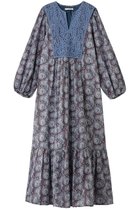 【ヌキテパ/NE QUITTEZ PAS】のCOTTON ORGANZA ペイズリー ダンス レース ヨーク ドレス ブルー|ID:prp329100004689298