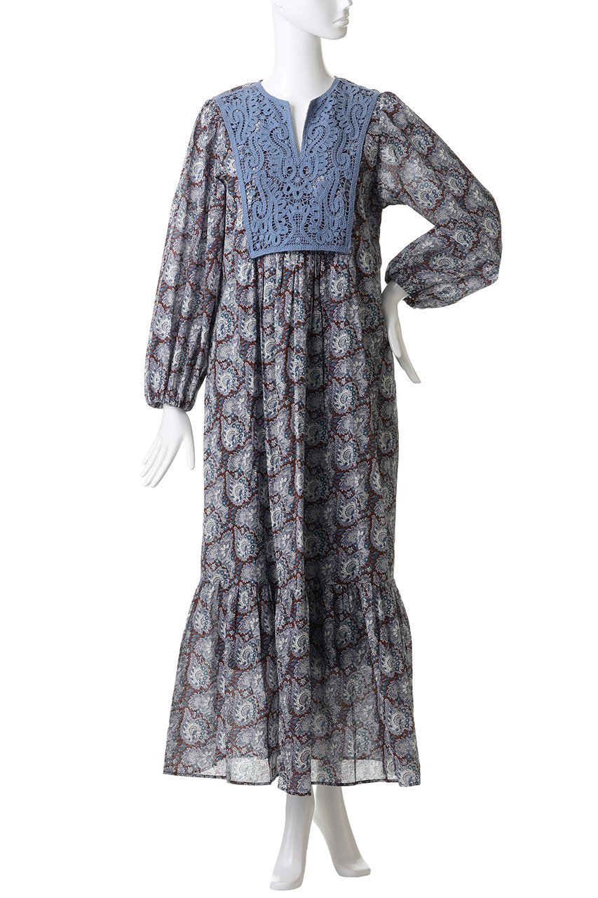 【ヌキテパ/NE QUITTEZ PAS】のCOTTON ORGANZA ペイズリー ダンス レース ヨーク ドレス 人気、トレンドファッション・服の通販 founy(ファニー) 　ファッション　Fashion　レディースファッション　Fashion for Women　ワンピース　Dresses　フォーマル・パーティードレス・結婚式用ドレス　Elegant & Casual Dresses　チュニック　Tunic Tops & Dresses　スリット　Slit, Slit Detail　スリーブ　Sleeve, Long Sleeve / Short Sleeve　チュニック　Tunic, Long Top　ドレス　Dress, One-Piece　ペイズリー　Paisley, Ethnic Pattern　ヨーク　Yoke, Yoke Design　リゾート　Resort, Vacation Style　リラックス　Relax, Relaxed Fit　レース　Lace, Lace Fabric　ロング　Long, Long-Length　other-2|ID: prp329100004689298 ipo3291000000035402716