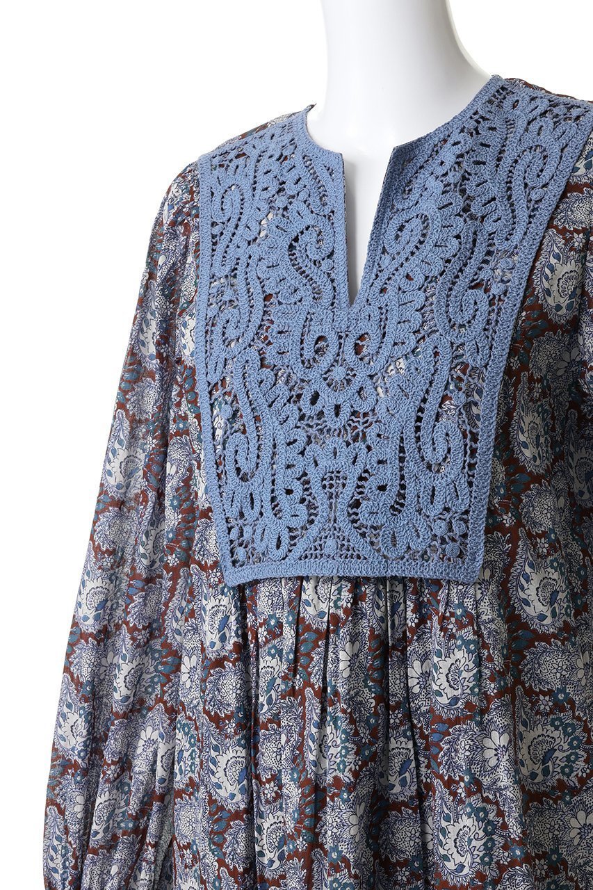 【ヌキテパ/NE QUITTEZ PAS】のCOTTON ORGANZA ペイズリー ダンス レース ヨーク ドレス 人気、トレンドファッション・服の通販 founy(ファニー) 　ファッション　Fashion　レディースファッション　Fashion for Women　ワンピース　Dresses　フォーマル・パーティードレス・結婚式用ドレス　Elegant & Casual Dresses　チュニック　Tunic Tops & Dresses　スリット　Slit, Slit Detail　スリーブ　Sleeve, Long Sleeve / Short Sleeve　チュニック　Tunic, Long Top　ドレス　Dress, One-Piece　ペイズリー　Paisley, Ethnic Pattern　ヨーク　Yoke, Yoke Design　リゾート　Resort, Vacation Style　リラックス　Relax, Relaxed Fit　レース　Lace, Lace Fabric　ロング　Long, Long-Length　other-5|ID: prp329100004689298 ipo3291000000035402722