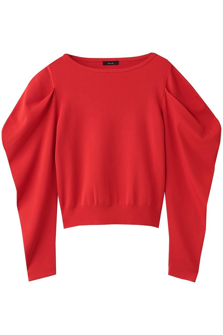 【アルアバイル/allureville】のソウバリドレープSL プルオーバー インテリア・キッズ・メンズ・レディースファッション・服の通販 founy(ファニー) 　ファッション　Fashion　レディースファッション　Fashion for Women　トップス・カットソー　Cut & Sew Tops　ニット　Knit Tops & Sweaters　カジュアルプルオーバー・ニットトップス　Pullovers & Knit Tops / Casual Pullovers　なめらか　Smooth, Silky Texture　コンシャス　Conscious, Bodycon　ダウン　Down, Puffer　フレア　Flare, Flared　ワイド　Wide, Wide Fit　レッド|ID: prp329100004689306 ipo3291000000035402727