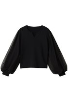 【アルアバイル/allureville】のチュールスリーブプルオーバー 人気、トレンドファッション・服の通販 founy(ファニー) ファッション Fashion レディースファッション Fashion for Women トップス・カットソー Cut & Sew Tops ニット Knit Tops & Sweaters カジュアルプルオーバー・ニットトップス Pullovers & Knit Tops / Casual Pullovers シアー Sheer, See-Through シンプル Simple, Minimal スリーブ Sleeve, Long Sleeve / Short Sleeve フェミニン Feminine, Girly 新作・新入荷 New Arrivals / New In thumbnail ブラック|ID: prp329100004689308 ipo3291000000033866656