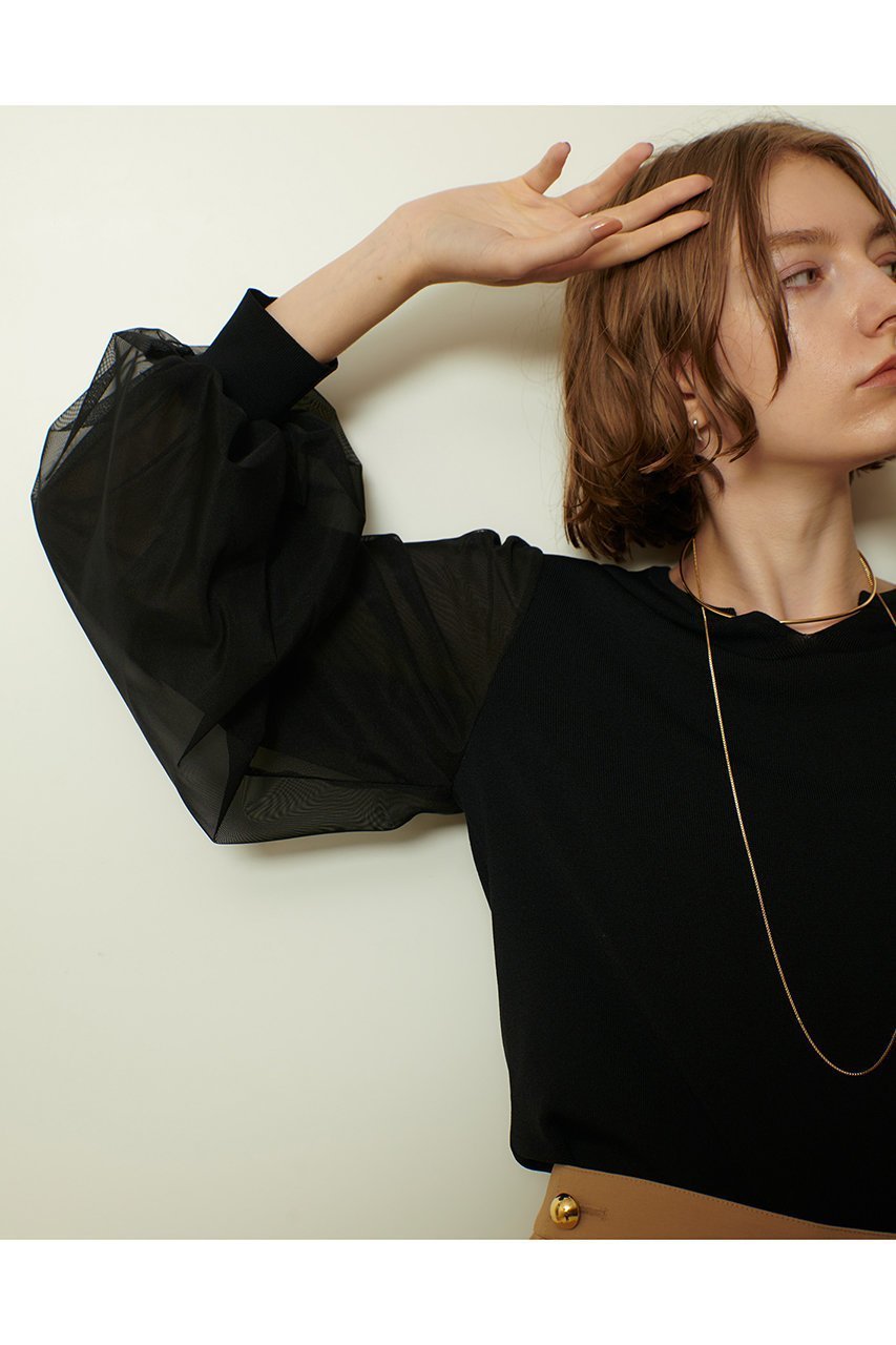 【アルアバイル/allureville】のチュールスリーブプルオーバー 人気、トレンドファッション・服の通販 founy(ファニー) ファッション Fashion レディースファッション Fashion for Women トップス・カットソー Cut & Sew Tops ニット Knit Tops & Sweaters カジュアルプルオーバー・ニットトップス Pullovers & Knit Tops / Casual Pullovers シアー Sheer, See-Through シンプル Simple, Minimal スリーブ Sleeve, Long Sleeve / Short Sleeve フェミニン Feminine, Girly other-8|ID: prp329100004689308 ipo3291000000034575965