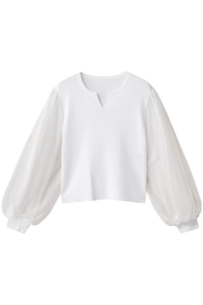 【アルアバイル/allureville】のチュールスリーブプルオーバー インテリア・キッズ・メンズ・レディースファッション・服の通販 founy(ファニー) https://founy.com/ ファッション Fashion レディースファッション Fashion for Women トップス・カットソー Cut & Sew Tops ニット Knit Tops & Sweaters カジュアルプルオーバー・ニットトップス Pullovers & Knit Tops / Casual Pullovers シアー Sheer, See-Through シンプル Simple, Minimal スリーブ Sleeve, Long Sleeve / Short Sleeve フェミニン Feminine, Girly |ID: prp329100004689308 ipo3291000000036204082