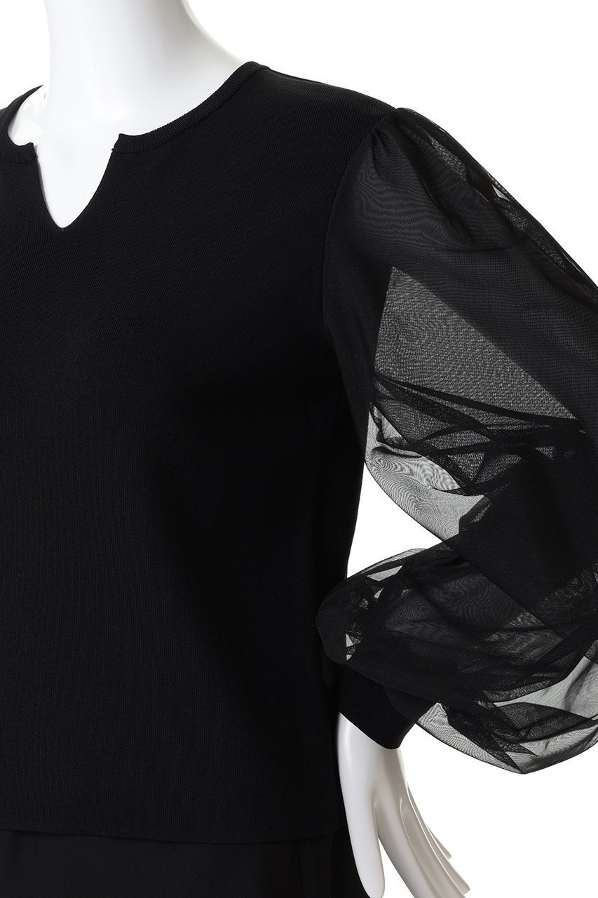 【アルアバイル/allureville】のチュールスリーブプルオーバー 人気、トレンドファッション・服の通販 founy(ファニー) ファッション Fashion レディースファッション Fashion for Women トップス・カットソー Cut & Sew Tops ニット Knit Tops & Sweaters カジュアルプルオーバー・ニットトップス Pullovers & Knit Tops / Casual Pullovers シアー Sheer, See-Through シンプル Simple, Minimal スリーブ Sleeve, Long Sleeve / Short Sleeve フェミニン Feminine, Girly other-5|ID: prp329100004689308 ipo3291000000036204092