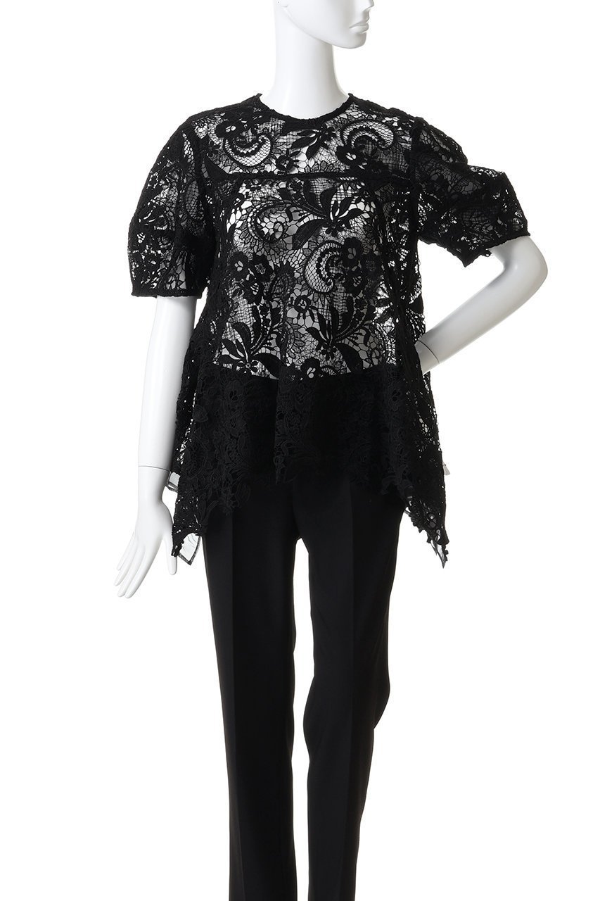 【アルアバイル/allureville】のコードレースブラウス 人気、トレンドファッション・服の通販 founy(ファニー) 　ファッション　Fashion　レディースファッション　Fashion for Women　トップス・カットソー　Cut & Sew Tops　シャツ・ブラウス・オフィスカジュアル　Elegant Blouses & Button-Ups　イレギュラーヘム　Irregular Hem　ショート　Short, Short Length　スリーブ　Sleeve, Long Sleeve / Short Sleeve　チュール　Tulip, Tulip Motif　デニム　Denim, Jeans Material　フレア　Flare, Flared　レース　Lace, Lace Fabric　other-2|ID: prp329100004689311 ipo3291000000035275902