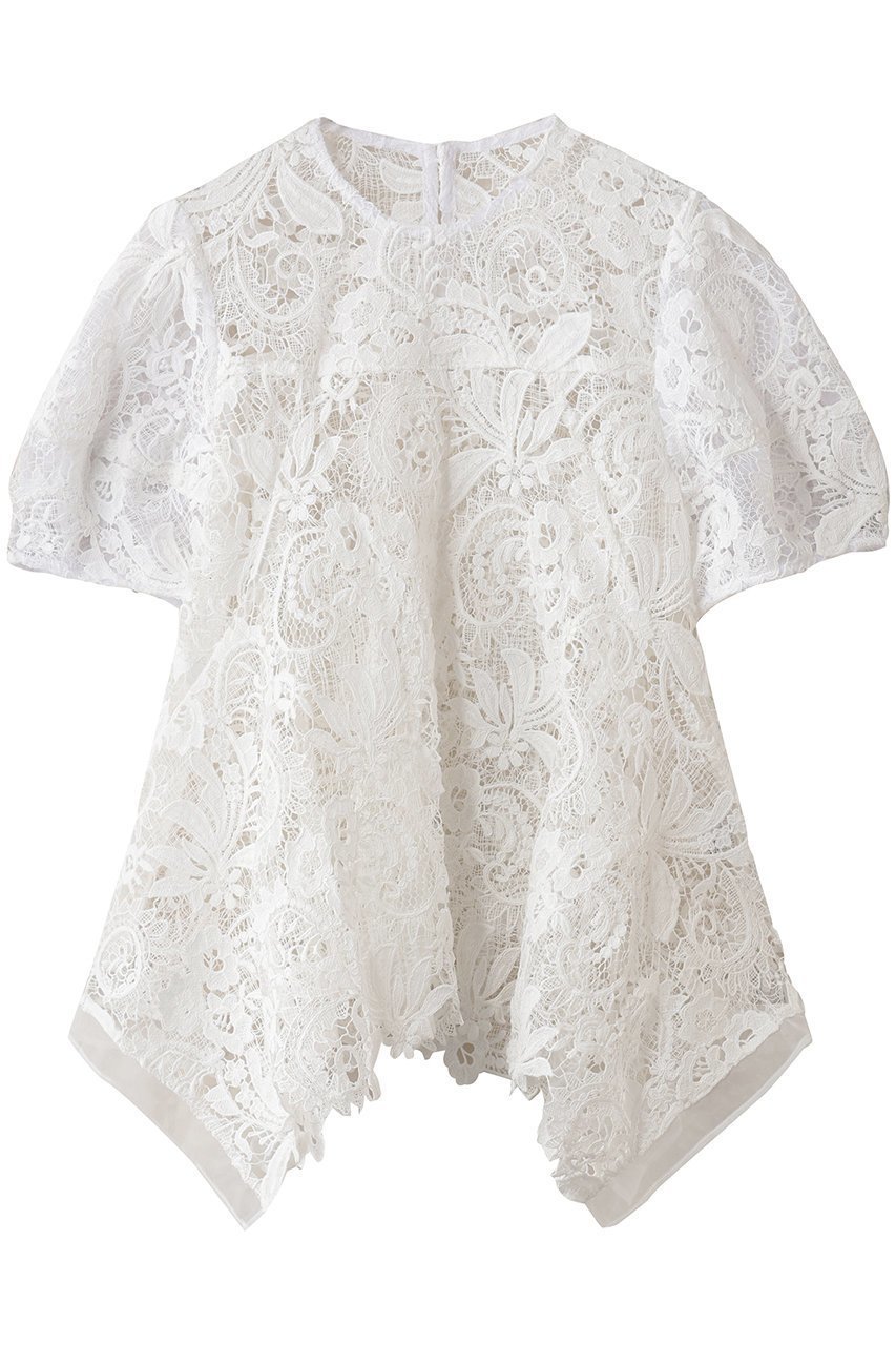 【アルアバイル/allureville】のコードレースブラウス 人気、トレンドファッション・服の通販 founy(ファニー) 　ファッション　Fashion　レディースファッション　Fashion for Women　トップス・カットソー　Cut & Sew Tops　シャツ・ブラウス・オフィスカジュアル　Elegant Blouses & Button-Ups　イレギュラーヘム　Irregular Hem　ショート　Short, Short Length　スリーブ　Sleeve, Long Sleeve / Short Sleeve　チュール　Tulip, Tulip Motif　デニム　Denim, Jeans Material　フレア　Flare, Flared　レース　Lace, Lace Fabric　 other-1|ID: prp329100004689311 ipo3291000000036128612