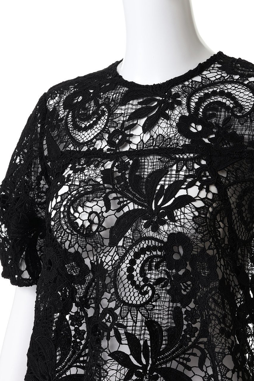 【アルアバイル/allureville】のコードレースブラウス 人気、トレンドファッション・服の通販 founy(ファニー) 　ファッション　Fashion　レディースファッション　Fashion for Women　トップス・カットソー　Cut & Sew Tops　シャツ・ブラウス・オフィスカジュアル　Elegant Blouses & Button-Ups　イレギュラーヘム　Irregular Hem　ショート　Short, Short Length　スリーブ　Sleeve, Long Sleeve / Short Sleeve　チュール　Tulip, Tulip Motif　デニム　Denim, Jeans Material　フレア　Flare, Flared　レース　Lace, Lace Fabric　other-5|ID: prp329100004689311 ipo3291000000036128618