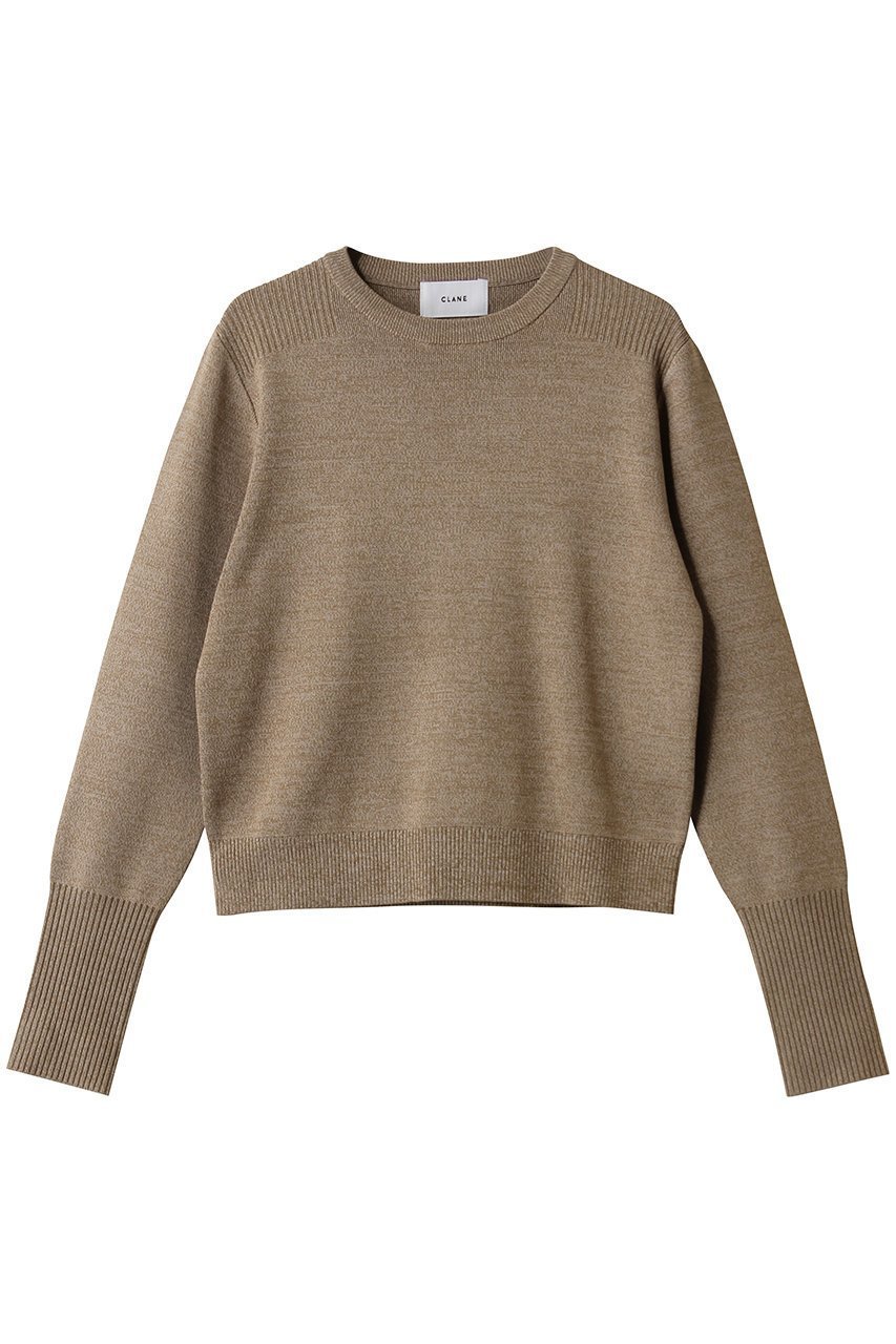 【クラネ/CLANE】のBASIC COMPACT KNIT TOPS/ニット インテリア・キッズ・メンズ・レディースファッション・服の通販 founy(ファニー) 　ファッション　Fashion　レディースファッション　Fashion for Women　トップス・カットソー　Cut & Sew Tops　ニット　Knit Tops & Sweaters　カジュアルプルオーバー・ニットトップス　Pullovers & Knit Tops / Casual Pullovers　コンパクト　Compact, Small Size　シンプル　Simple, Minimal　スラックス　Slacks, Dress Pants　デニム　Denim, Jeans Material　ベーシック　Basic, Essential　新作・新入荷　New Arrivals / New In　BEIGE|ID: prp329100004689313 ipo3291000000033866689