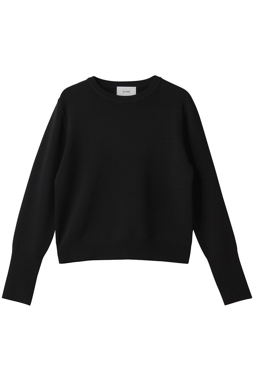 【クラネ/CLANE】のBASIC COMPACT KNIT TOPS/ニット インテリア・キッズ・メンズ・レディースファッション・服の通販 founy(ファニー) 　ファッション　Fashion　レディースファッション　Fashion for Women　トップス・カットソー　Cut & Sew Tops　ニット　Knit Tops & Sweaters　カジュアルプルオーバー・ニットトップス　Pullovers & Knit Tops / Casual Pullovers　コンパクト　Compact, Small Size　シンプル　Simple, Minimal　スラックス　Slacks, Dress Pants　デニム　Denim, Jeans Material　ベーシック　Basic, Essential　新作・新入荷　New Arrivals / New In　BLACK|ID: prp329100004689313 ipo3291000000033866691