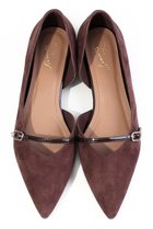 【ダニエラ アンド ジェマ/Daniella & GEMMA】のベルトポインテッドフラットパンプス ダークブラウンスエード|ID: prp329100004689323 ipo3291000000035840618