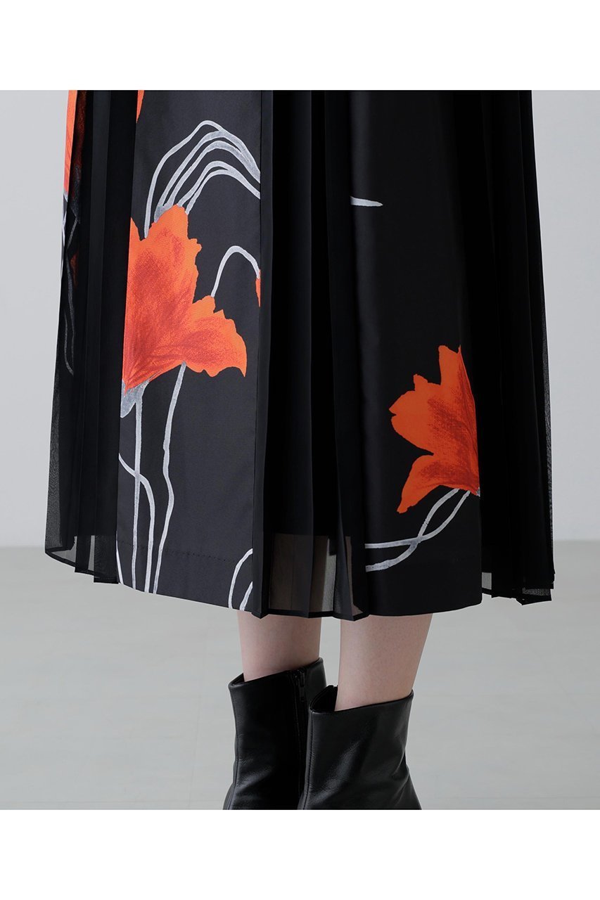 【アドーア/ADORE】のドローイングフラワープリントスカート 人気、トレンドファッション・服の通販 founy(ファニー) 　ファッション　Fashion　レディースファッション　Fashion for Women　スカート　Skirts　ロングスカート　Long Skirts / Maxi & Midi Skirts　シンプル　Simple, Minimal　タフタ　Taffeta, Structured Fabric　フラット　Flat, Flat Shoes　プリント　Print, Printed Pattern　プリーツ　Pleats, Pleated　モチーフ　Motif, Design Theme　ロング　Long, Long-Length　新作・新入荷　New Arrivals / New In　other-6|ID: prp329100004689328 ipo3291000000033866808