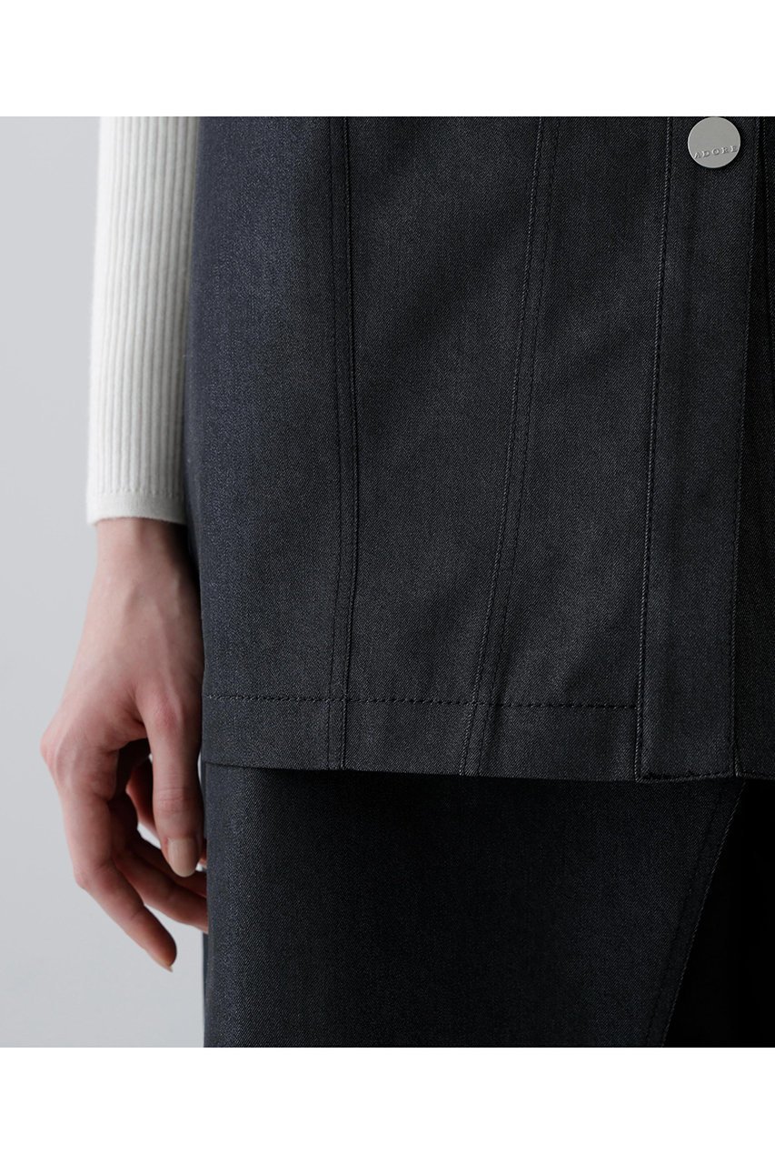 【アドーア/ADORE】のデニムライクストレッチブラウス 人気、トレンドファッション・服の通販 founy(ファニー) 　ファッション　Fashion　レディースファッション　Fashion for Women　トップス・カットソー　Cut & Sew Tops　キャミソール&ノースリーブ　Camisoles & Sleeveless Tops　シャツ・ブラウス・オフィスカジュアル　Elegant Blouses & Button-Ups　クール　Cool, Chic　ストリング　String, Drawstring　ストレッチ　Stretch, Stretchy Fabric　デニム　Denim, Jeans Material　ノースリーブ　Sleeveless, No-Sleeve　新作・新入荷　New Arrivals / New In　other-7|ID: prp329100004689334 ipo3291000000033866845