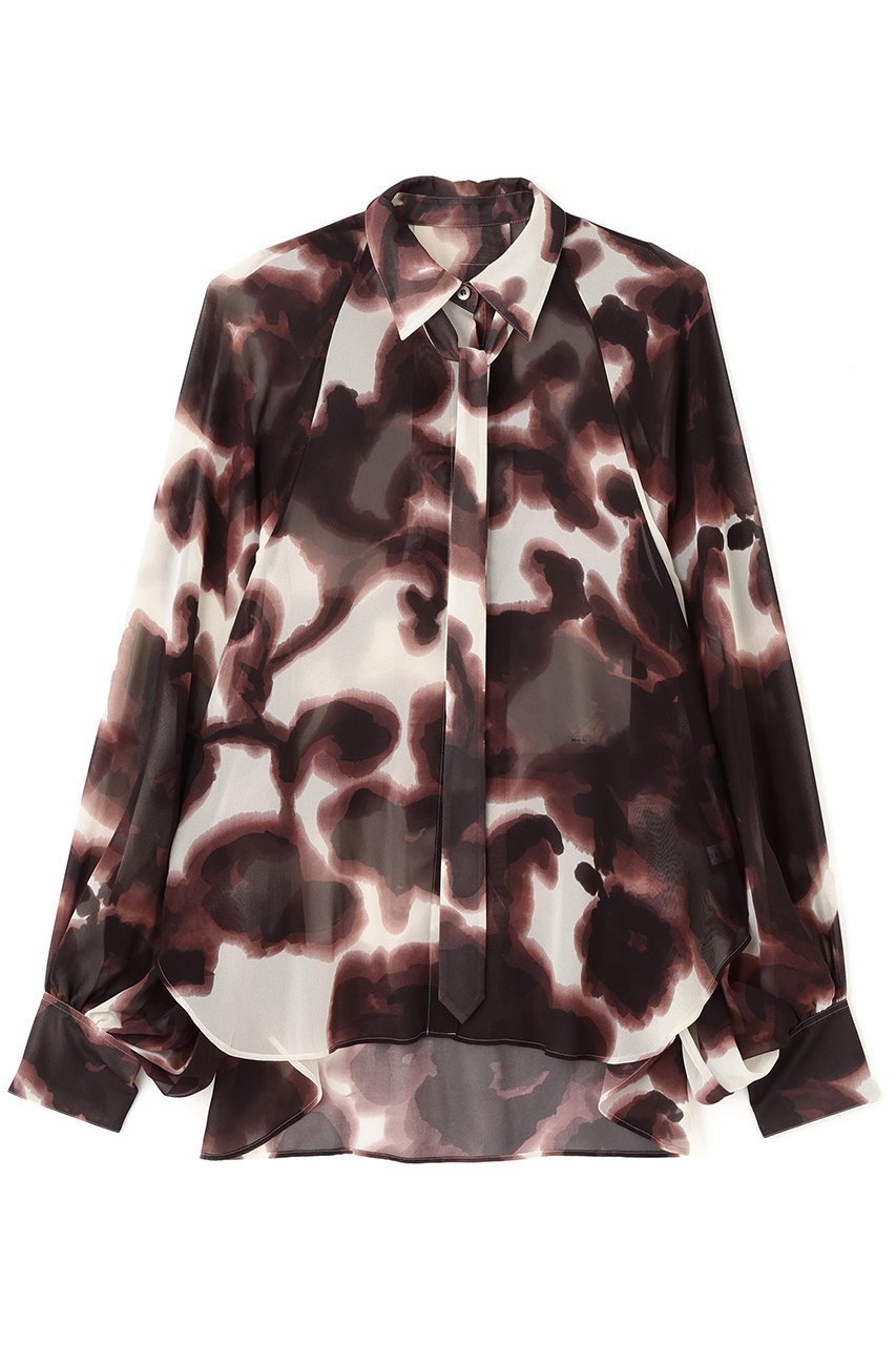 【アドーア/ADORE】のロールシャッハプリントブラウス 人気、トレンドファッション・服の通販 founy(ファニー) 　ファッション　Fashion　レディースファッション　Fashion for Women　トップス・カットソー　Cut & Sew Tops　シャツ・ブラウス・オフィスカジュアル　Elegant Blouses & Button-Ups　シフォン　Chiffon, Lightweight Fabric　スリーブ　Sleeve, Long Sleeve / Short Sleeve　フェミニン　Feminine, Girly　プリント　Print, Printed Pattern　モダン　Modern, Contemporary　ロング　Long, Long-Length　新作・新入荷　New Arrivals / New In　 other-1|ID: prp329100004689338 ipo3291000000033866860