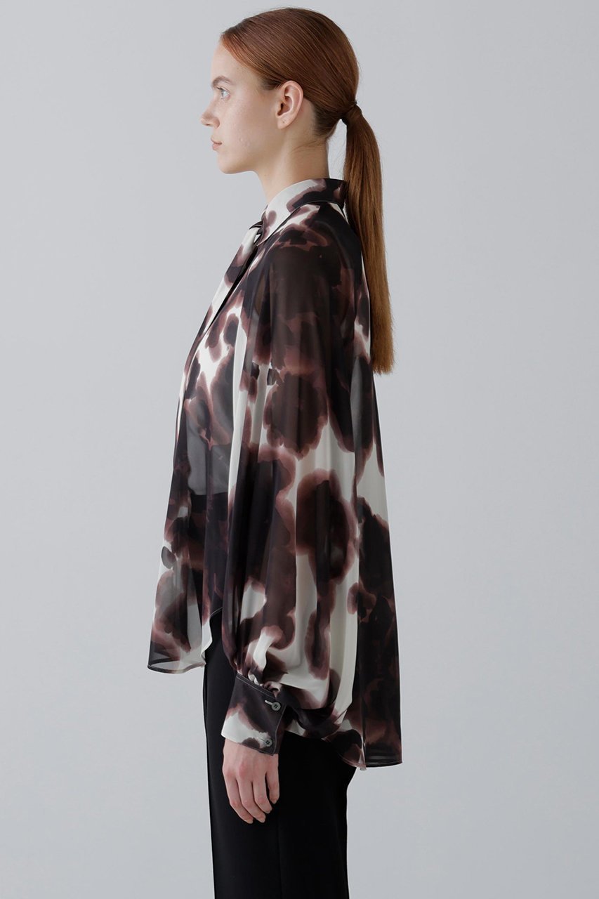【アドーア/ADORE】のロールシャッハプリントブラウス 人気、トレンドファッション・服の通販 founy(ファニー) 　ファッション　Fashion　レディースファッション　Fashion for Women　トップス・カットソー　Cut & Sew Tops　シャツ・ブラウス・オフィスカジュアル　Elegant Blouses & Button-Ups　シフォン　Chiffon, Lightweight Fabric　スリーブ　Sleeve, Long Sleeve / Short Sleeve　フェミニン　Feminine, Girly　プリント　Print, Printed Pattern　モダン　Modern, Contemporary　ロング　Long, Long-Length　新作・新入荷　New Arrivals / New In　other-3|ID: prp329100004689338 ipo3291000000033866866
