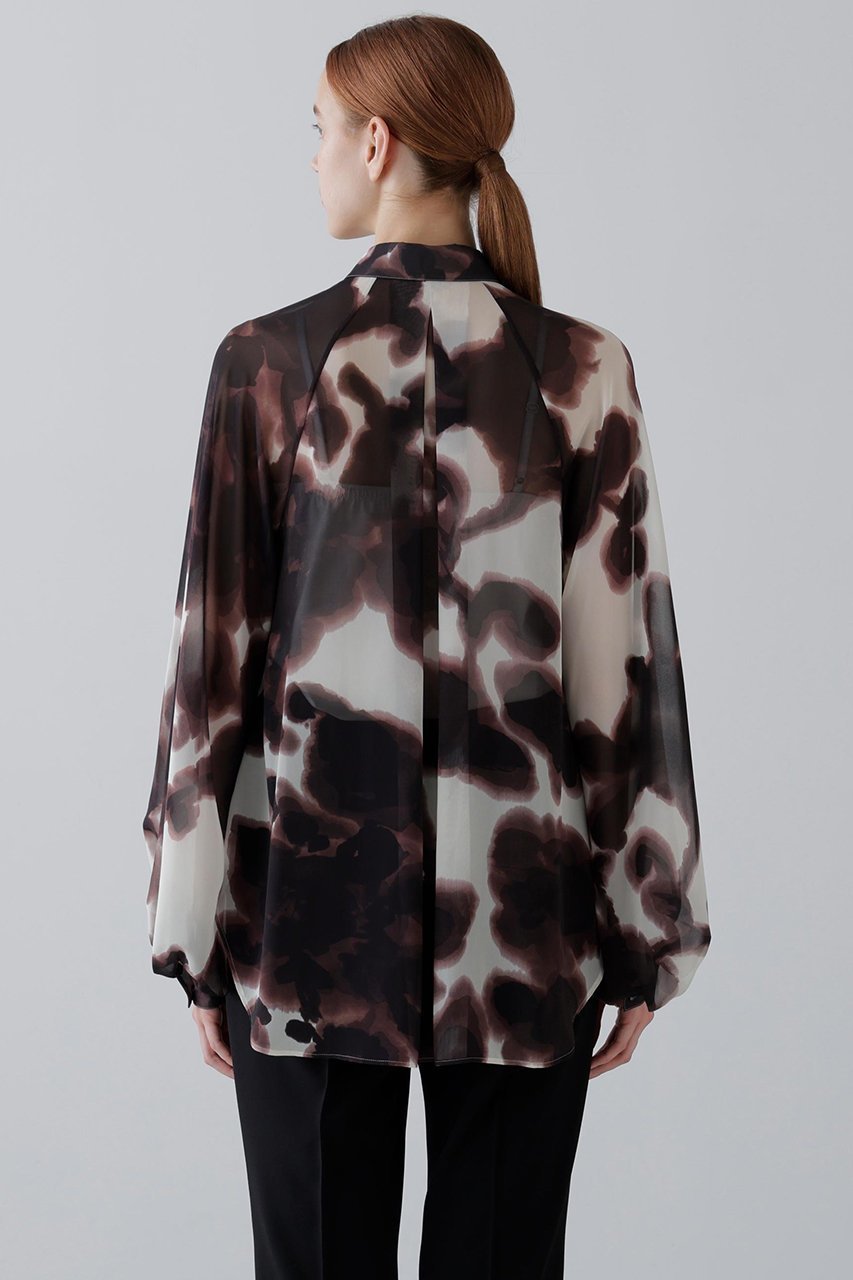 【アドーア/ADORE】のロールシャッハプリントブラウス 人気、トレンドファッション・服の通販 founy(ファニー) 　ファッション　Fashion　レディースファッション　Fashion for Women　トップス・カットソー　Cut & Sew Tops　シャツ・ブラウス・オフィスカジュアル　Elegant Blouses & Button-Ups　シフォン　Chiffon, Lightweight Fabric　スリーブ　Sleeve, Long Sleeve / Short Sleeve　フェミニン　Feminine, Girly　プリント　Print, Printed Pattern　モダン　Modern, Contemporary　ロング　Long, Long-Length　新作・新入荷　New Arrivals / New In　other-4|ID: prp329100004689338 ipo3291000000033866868