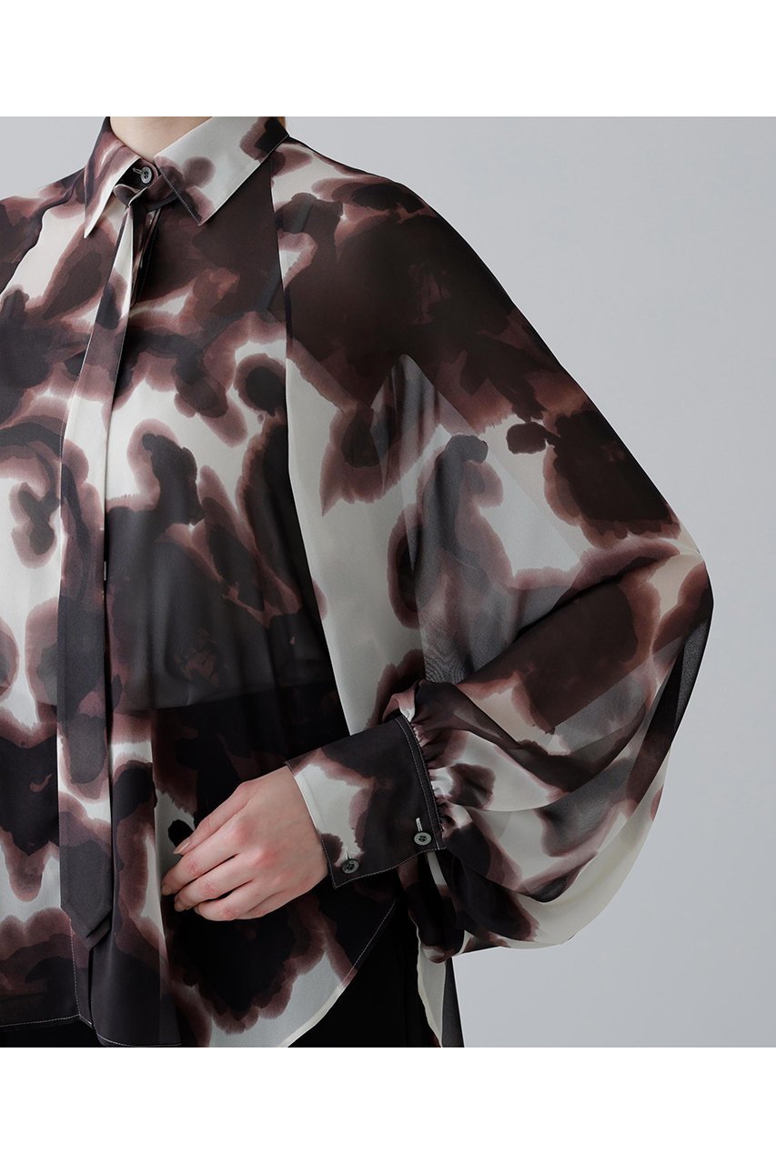 【アドーア/ADORE】のロールシャッハプリントブラウス 人気、トレンドファッション・服の通販 founy(ファニー) 　ファッション　Fashion　レディースファッション　Fashion for Women　トップス・カットソー　Cut & Sew Tops　シャツ・ブラウス・オフィスカジュアル　Elegant Blouses & Button-Ups　シフォン　Chiffon, Lightweight Fabric　スリーブ　Sleeve, Long Sleeve / Short Sleeve　フェミニン　Feminine, Girly　プリント　Print, Printed Pattern　モダン　Modern, Contemporary　ロング　Long, Long-Length　新作・新入荷　New Arrivals / New In　other-6|ID: prp329100004689338 ipo3291000000033866871