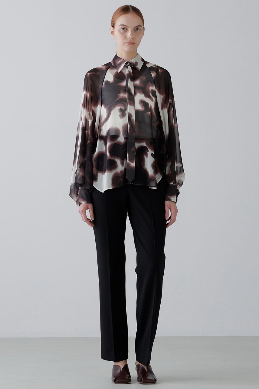 【アドーア/ADORE】のロールシャッハプリントブラウス 人気、トレンドファッション・服の通販 founy(ファニー) 　ファッション　Fashion　レディースファッション　Fashion for Women　トップス・カットソー　Cut & Sew Tops　シャツ・ブラウス・オフィスカジュアル　Elegant Blouses & Button-Ups　シフォン　Chiffon, Lightweight Fabric　スリーブ　Sleeve, Long Sleeve / Short Sleeve　フェミニン　Feminine, Girly　プリント　Print, Printed Pattern　モダン　Modern, Contemporary　ロング　Long, Long-Length　other-2|ID: prp329100004689338 ipo3291000000036204157