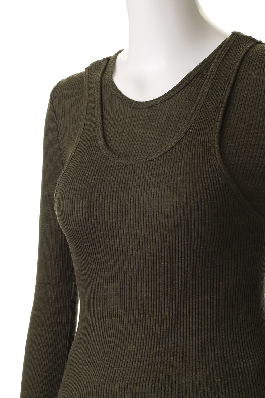 【デザイン ワークス/DESIGN WORKS】の【HAKUJI】Wool rib layerd レイヤードロングスリーブプルオーバー 人気、トレンドファッション・服の通販 founy(ファニー) 　ファッション　Fashion　レディースファッション　Fashion for Women　トップス・カットソー　Cut & Sew Tops　シャツ・ブラウス・オフィスカジュアル　Elegant Blouses & Button-Ups　ロングTシャツ・Tシャツ　Longline T-Shirts & Tees　カジュアルプルオーバー・ニットトップス　Pullovers & Knit Tops / Casual Pullovers　カットソー・ベーシックTシャツ　Cut-and-Sewn Tops / Stretch Tees & Basics　シンプル　Simple, Minimal　スリーブ　Sleeve, Long Sleeve / Short Sleeve　タンク　Tank Top, Sleeveless Top　バランス　Balance, Style Balance　ロング　Long, Long-Length　新作・新入荷　New Arrivals / New In　長袖　Long Sleeve, Full Sleeve　other-5|ID: prp329100004689352 ipo3291000000033866974