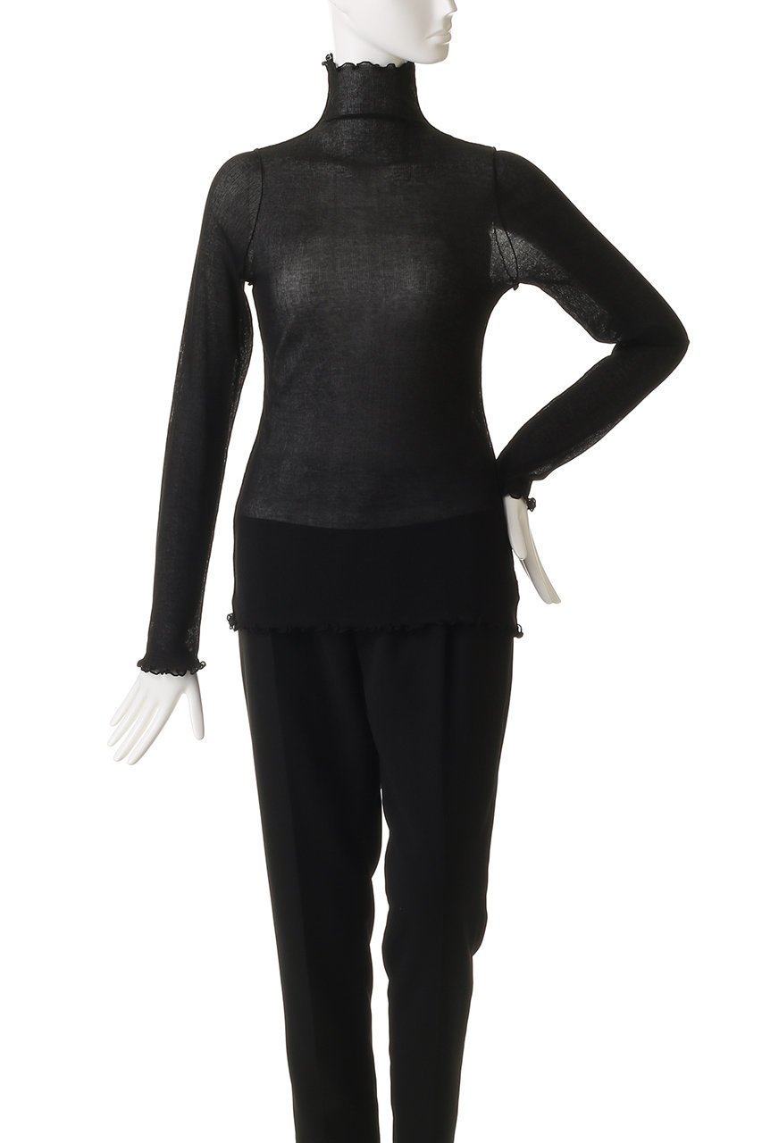 【デザイン ワークス/DESIGN WORKS】の【HAKUJI】Sheer rib high neck シアープルオーバー 人気、トレンドファッション・服の通販 founy(ファニー) 　ファッション　Fashion　レディースファッション　Fashion for Women　トップス・カットソー　Cut & Sew Tops　シャツ・ブラウス・オフィスカジュアル　Elegant Blouses & Button-Ups　ロングTシャツ・Tシャツ　Longline T-Shirts & Tees　カジュアルプルオーバー・ニットトップス　Pullovers & Knit Tops / Casual Pullovers　カットソー・ベーシックTシャツ　Cut-and-Sewn Tops / Stretch Tees & Basics　インナー　Innerwear　シンプル　Simple, Minimal　スリーブ　Sleeve, Long Sleeve / Short Sleeve　フィット　Fit, Slim Fit　フェミニン　Feminine, Girly　ボトルネック　Bottle Neck, Mock Neck　ロング　Long, Long-Length　新作・新入荷　New Arrivals / New In　other-2|ID: prp329100004689356 ipo3291000000033866996