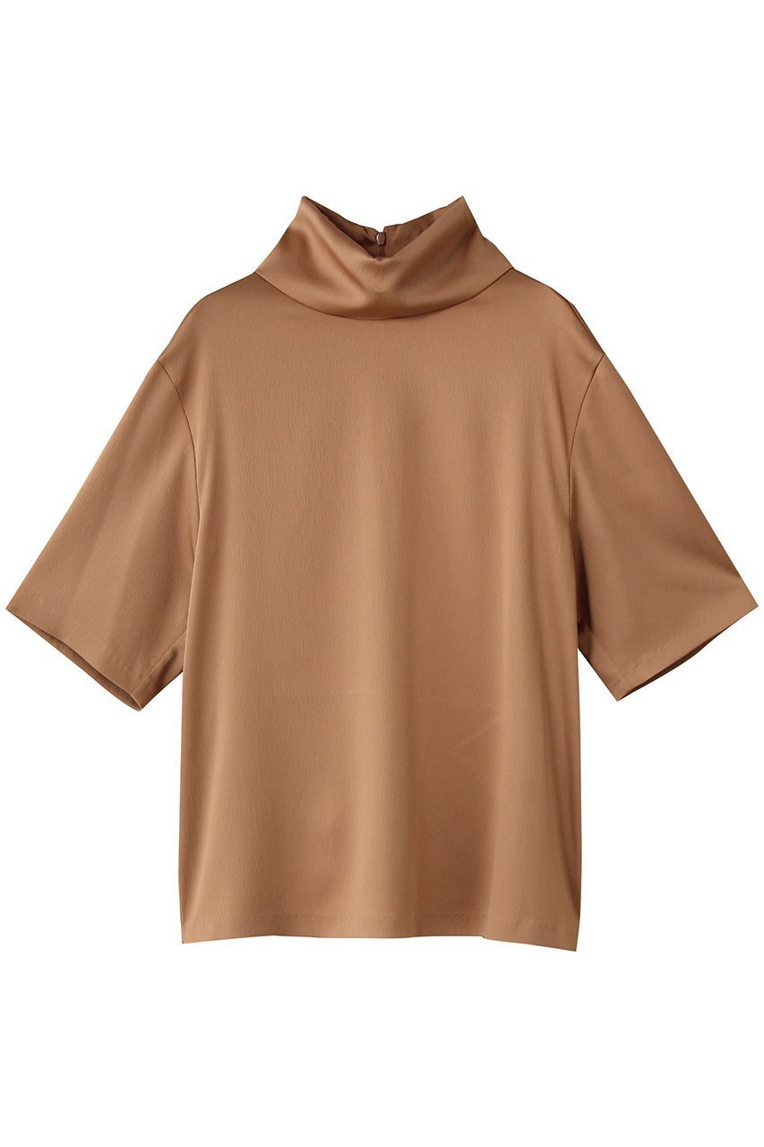 【ベイジ,/BEIGE,】のLLOYD(ロイド)/ハンマーサテンロールカラー半袖ブラウス インテリア・キッズ・メンズ・レディースファッション・服の通販 founy(ファニー) 　ファッション　Fashion　レディースファッション　Fashion for Women　トップス・カットソー　Cut & Sew Tops　シャツ・ブラウス・オフィスカジュアル　Elegant Blouses & Button-Ups　おすすめ　Recommended / Our Picks　とろみ　Fluid, Flowy Fabric　サテン　Satin, Glossy Fabric　ショート　Short, Short Length　シンプル　Simple, Minimal　スリーブ　Sleeve, Long Sleeve / Short Sleeve　セットアップ　Set-Up, Coordinated Outfit　半袖　Short Sleeve, Half Sleeve　新作・新入荷　New Arrivals / New In　Coral|ID: prp329100004689376 ipo3291000000033867119